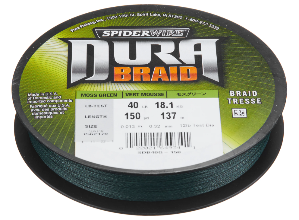 SPIDERWIRE DURABRAID BRAIDED LINE MOSS GREEN